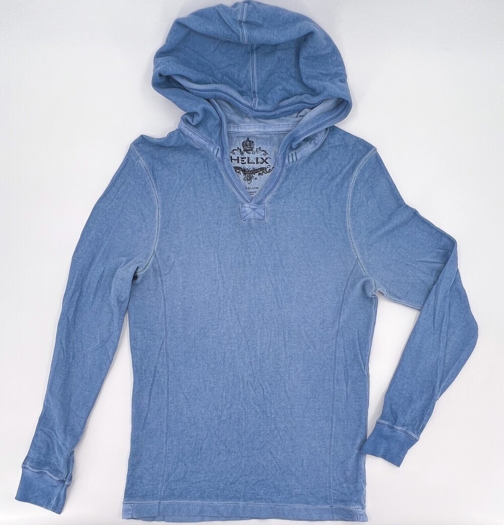 Helix Sweater Womens Medium Blue Hoodie Hooded Pullover Long Sleeve